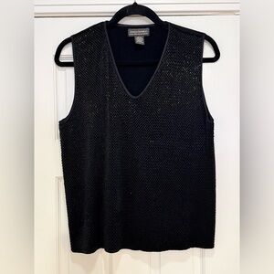 Vintage Banana Republic Beaded V-Neck Sweater Vest - Large - NWOT